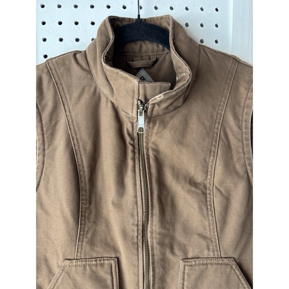 Ridgecut Women's Small 6-8 Canvas Work Zip Vest Brown Sherpa Lined Tough - Picture 3 of 10